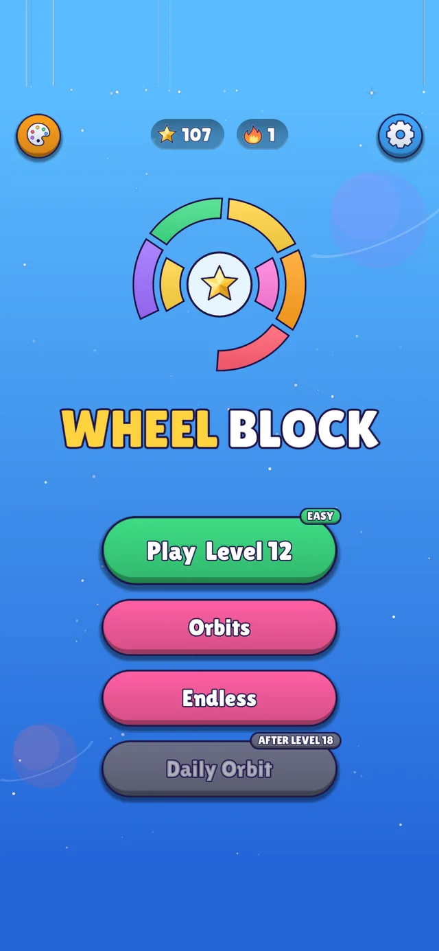 Wheel Block main menu